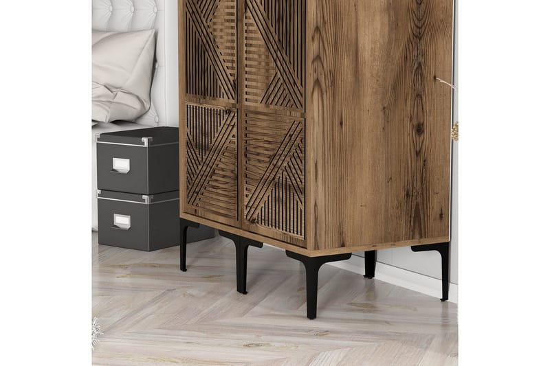 Kumsal Garderobe 80 cm - Valnøtt - Oppbevaring - Garderober & garderobesystem