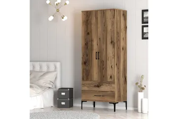 Kumsal Garderobe 80 cm - Valnøtt - Oppbevaring - Garderober & garderobesystem