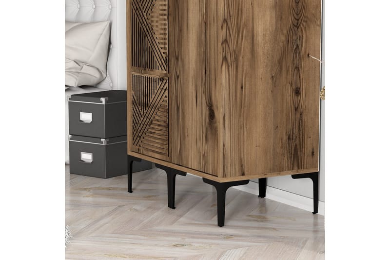 Kumsal Garderobe 80 cm - Valnøtt - Oppbevaring - Garderober & garderobesystem