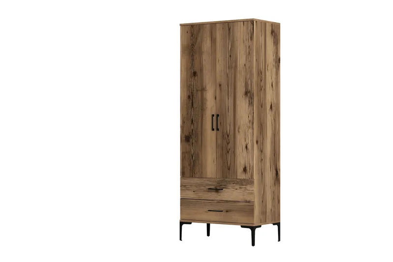 Kumsal Garderobe 80 cm - Valnøtt - Oppbevaring - Garderober & garderobesystem