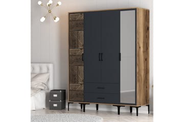 Kumsal Garderobe med Speil - Antrasitt - Oppbevaring - Garderober & garderobesystem