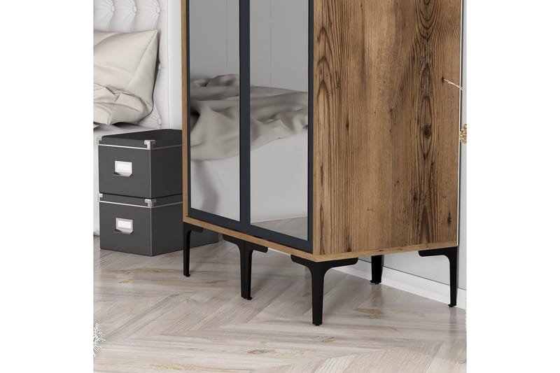 Kumsal Garderobe med Speil - Antrasitt - Oppbevaring - Garderober & garderobesystem