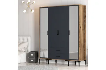 Kumsal Garderobe med Speil - Antrasitt - Oppbevaring - Garderober & garderobesystem