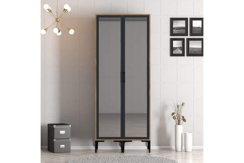 Kumsal Garderobe med Speil, Antrasitt