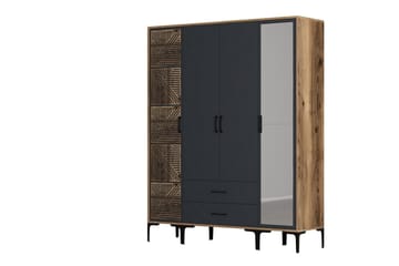 Kumsal Garderobe med Speil - Antrasitt - Oppbevaring - Garderober & garderobesystem