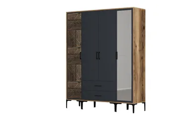 Kumsal Garderobe med Speil - Antrasitt - Oppbevaring - Garderober & garderobesystem