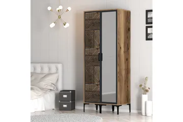 Kumsal Garderobe med Speil - Antrasitt - Oppbevaring - Garderober & garderobesystem