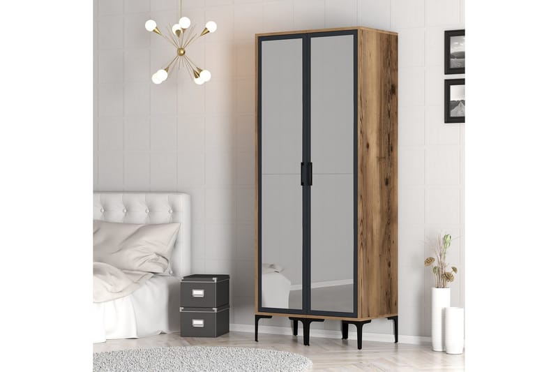 Kumsal Garderobe med Speil - Antrasitt - Oppbevaring - Garderober & garderobesystem