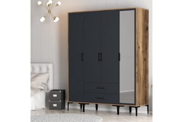 Kumsal Garderobe med Speil - Antrasitt - Oppbevaring - Garderober & garderobesystem