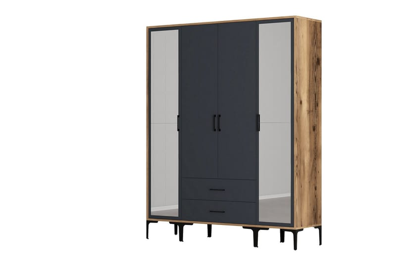 Kumsal Garderobe med Speil - Antrasitt - Oppbevaring - Garderober & garderobesystem