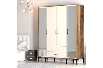 Kumsal Garderobe med Speil - Cream - Oppbevaring - Garderober & garderobesystem