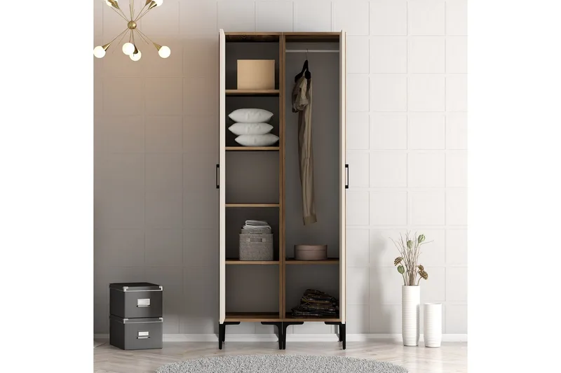 Kumsal Garderobe med Speil - Cream - Oppbevaring - Garderober & garderobesystem
