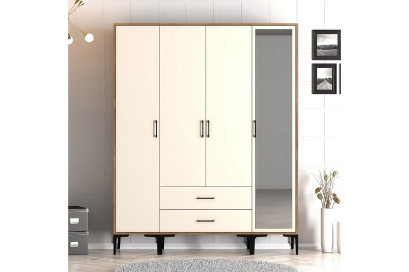 Kumsal Garderobe med Speil, Cream