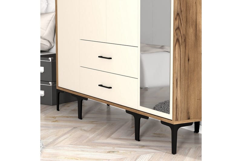 Kumsal Garderobe med Speil - Cream - Oppbevaring - Garderober & garderobesystem