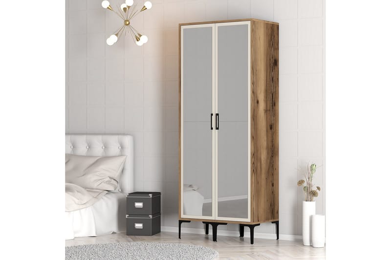 Kumsal Garderobe med Speil - Cream - Oppbevaring - Garderober & garderobesystem