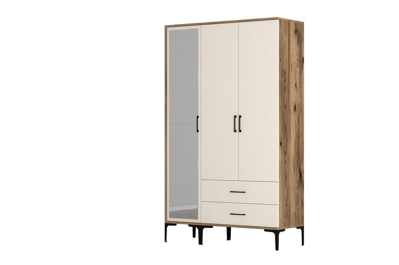 Kumsal Garderobe med Speil - Cream - Oppbevaring - Garderober & garderobesystem