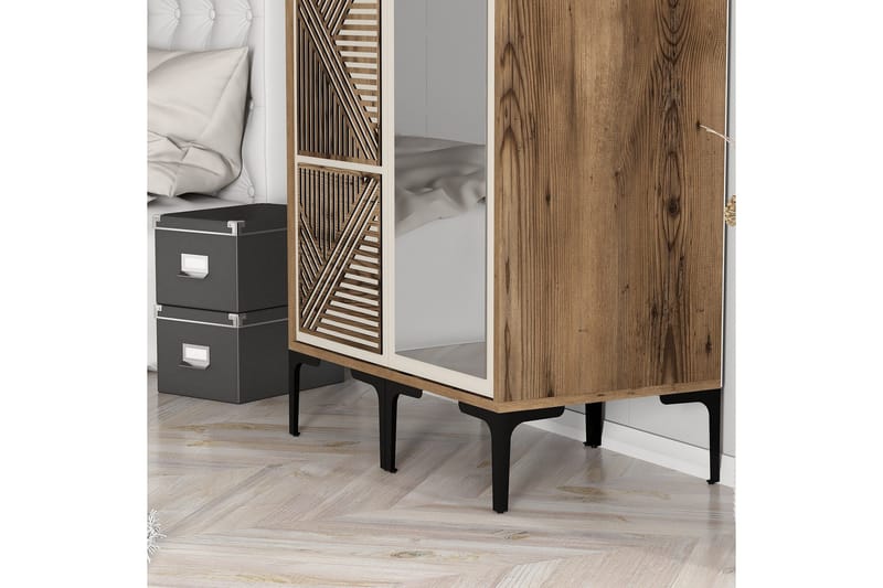 Kumsal Garderobe med Speil - Cream - Oppbevaring - Garderober & garderobesystem