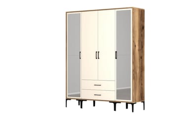 Kumsal Garderobe med Speil - Cream - Oppbevaring - Garderober & garderobesystem