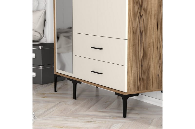 Kumsal Garderobe med Speil - Cream - Oppbevaring - Garderober & garderobesystem