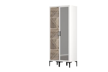 Kumsal Garderobe med Speil - Hvit - Oppbevaring - Garderober & garderobesystem