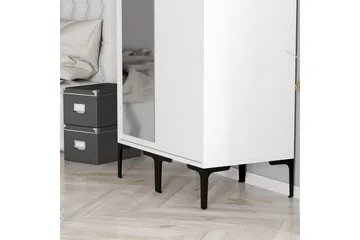 Kumsal Garderobe med Speil - Hvit - Oppbevaring - Garderober & garderobesystem