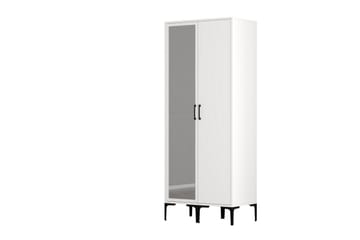 Kumsal Garderobe med Speil - Hvit - Oppbevaring - Garderober & garderobesystem