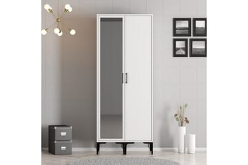 Kumsal Garderobe med Speil - Hvit - Oppbevaring - Garderober & garderobesystem