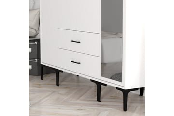 Kumsal Garderobe med Speil - Hvit - Oppbevaring - Garderober & garderobesystem