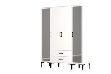 Kumsal Garderobe med Speil - Hvit - Oppbevaring - Garderober & garderobesystem