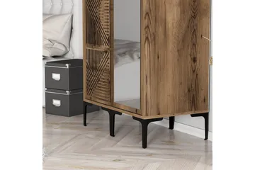 Kumsal Garderobe med Speil - Valnøtt - Oppbevaring - Garderober & garderobesystem