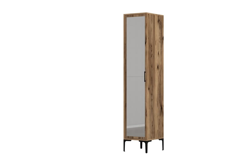 Kumsal Garderobe med Speil - Valnøtt - Oppbevaring - Garderober & garderobesystem