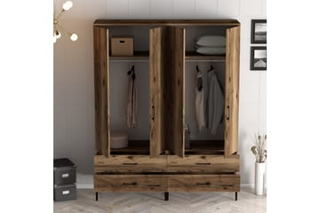 Kumsal Garderobeskap 160 cm i Tre - Brun - Oppbevaring - Garderober & garderobesystem