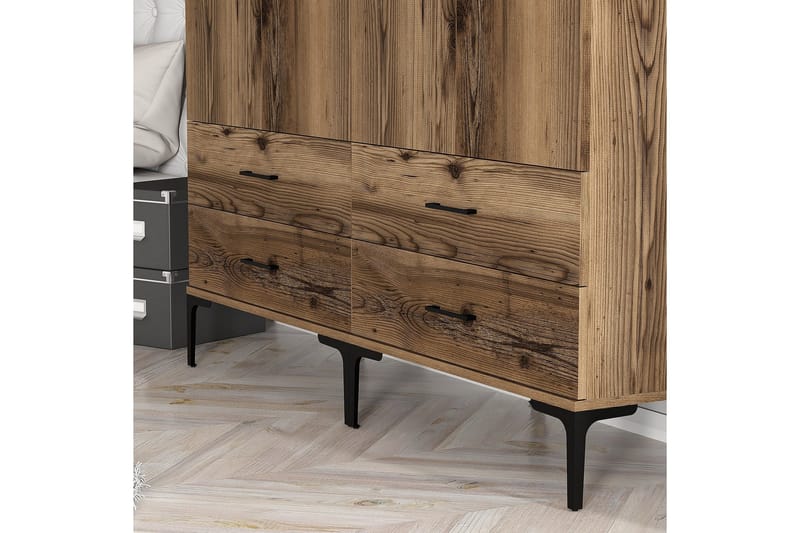 Kumsal Garderobeskap 160 cm i Tre - Brun - Oppbevaring - Garderober & garderobesystem