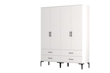 Kumsal Garderobeskap 160 cm i Tre - Hvit - Oppbevaring - Garderober & garderobesystem