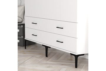 Kumsal Garderobeskap 160 cm i Tre - Hvit - Oppbevaring - Garderober & garderobesystem