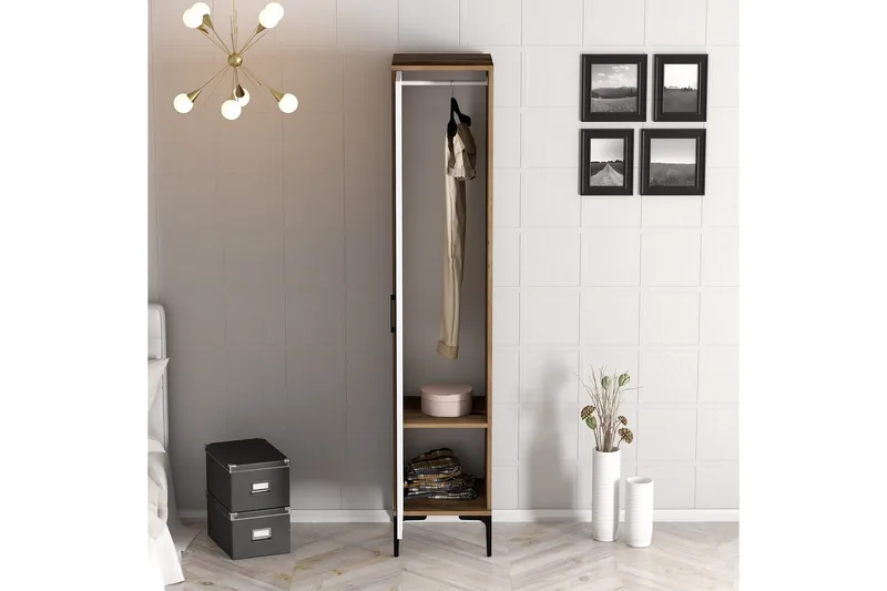 Kumsal Garderobeskap 40 cm i Tre, Valnøttbrun