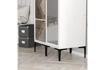 Kumsal Garderobeskap med Speil 80 cm i Tre - Hvit - Oppbevaring - Garderober & garderobesystem