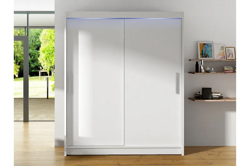 Leila Garderobe 150 cm i Malt Tre - Hvit - Oppbevaring - Garderober & garderobesystem