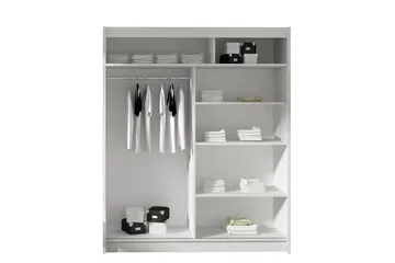 Leila Garderobe 150 cm Skyvedører - Eik - Oppbevaring - Garderober & garderobesystem