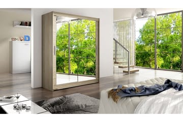 Leila Garderobe 150 cm Skyvedører Speil - Eik - Oppbevaring - Garderober & garderobesystem