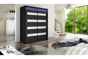 Leila Garderobe 150x200 cm - Svart - Oppbevaring - Garderober & garderobesystem