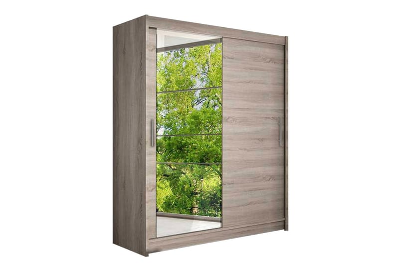 Leila Garderobe Skyvedører Speil, Eik