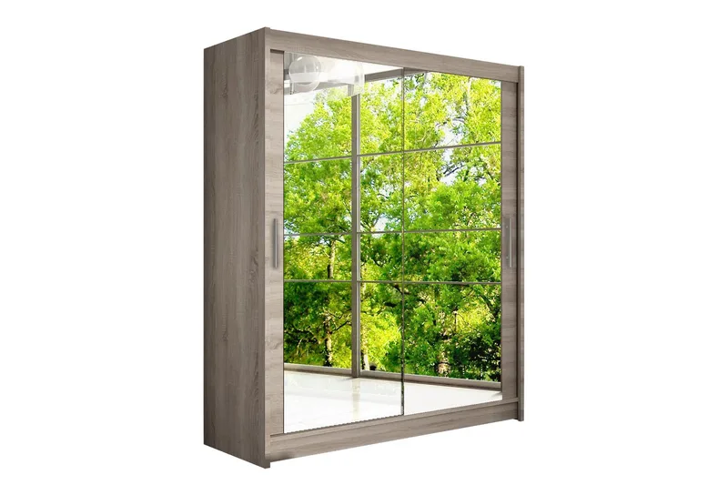 Leila Garderobe Skyvedører Speil, Eik