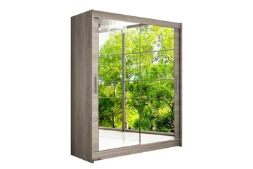 Leila Garderobe Skyvedører Speil - Eik - Oppbevaring - Garderober & garderobesystem