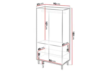 Lionel Garderobe 90 cm - Kashmir - Oppbevaring - Garderober & garderobesystem
