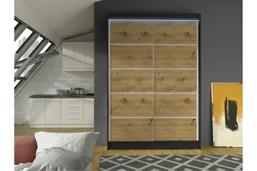 Liverpool Garderobe 120x200 cm - Grå - Oppbevaring - Garderober & garderobesystem