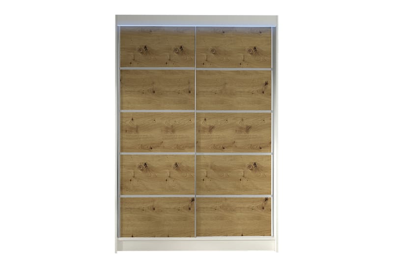 Liverpool Garderobe 120x200 cm - Hvit/Brun - Oppbevaring - Garderober & garderobesystem