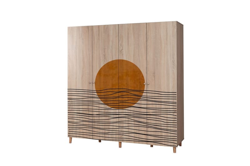 Loni Garderobe 180x192 cm - Natur - Oppbevaring - Garderober & garderobesystem