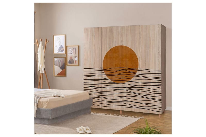 Loni Garderobe 180x192 cm - Natur - Oppbevaring - Garderober & garderobesystem