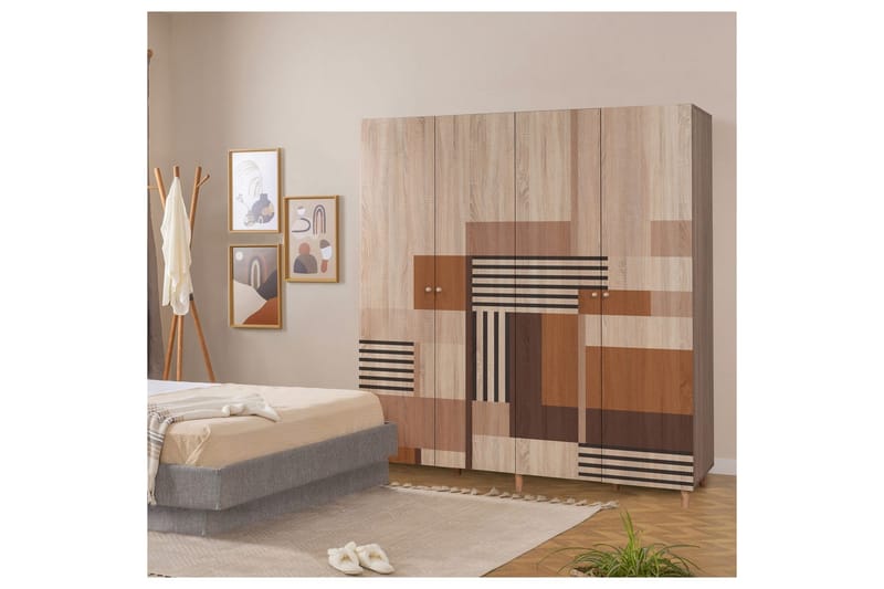 Loni Garderobe 180x192 cm - Natur - Oppbevaring - Garderober & garderobesystem